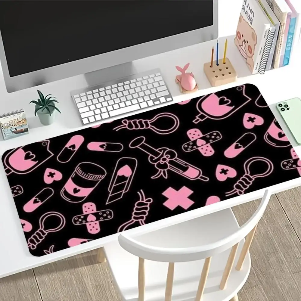 แผ่นรองเมาส์ลายการแพทย์สีชมพูน - Desk Setup Pc And Laptop บทวิจารณ์และราคา