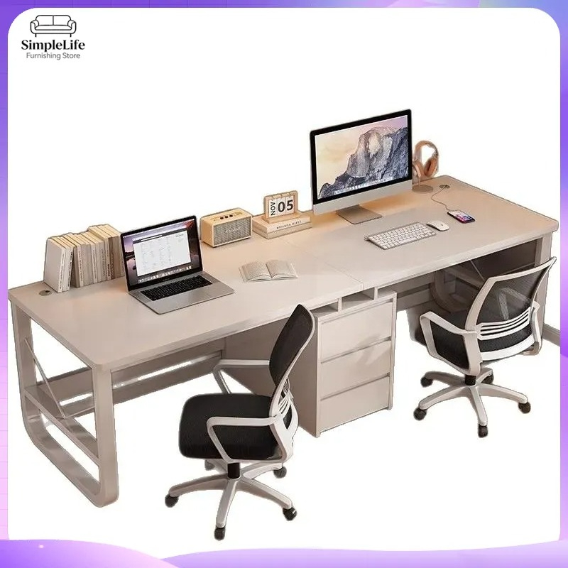 โต๊ะคอมพิวเตอร์คู่สำหรับโฮมออฟ - Desk Setup L Shaped บทวิจารณ์และราคา